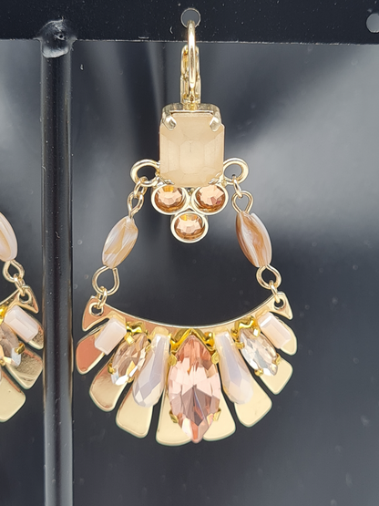 Biba Ohrringe Ohrhänger beige Goldfarben nickelfrei hightlight elegant party