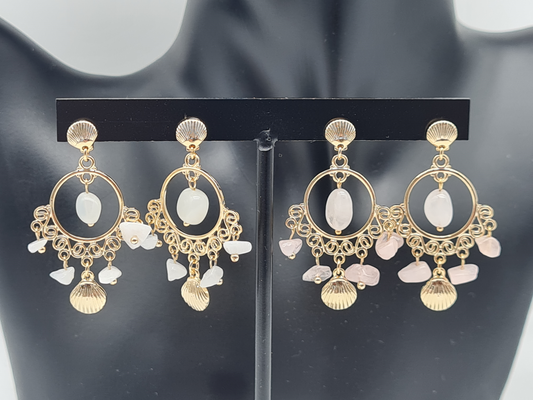 Biba Ohrringe Ohrhänger beige Goldfarben nickelfrei hightlight elegant party