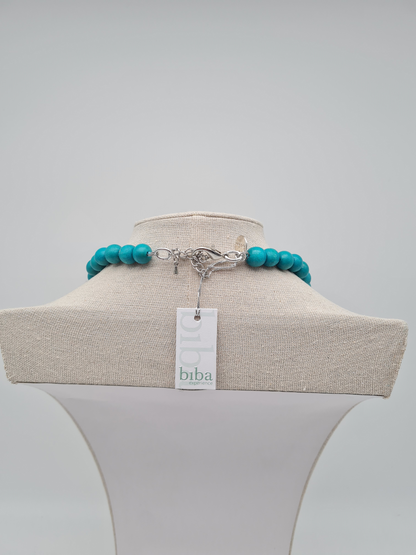 Biba Halskette holz türkis kralen nickelfrei natur boho stil
