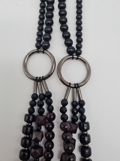 Biba Halskette schwarz Gun Metal Lang nickelfrei mehrfachkette collier trend