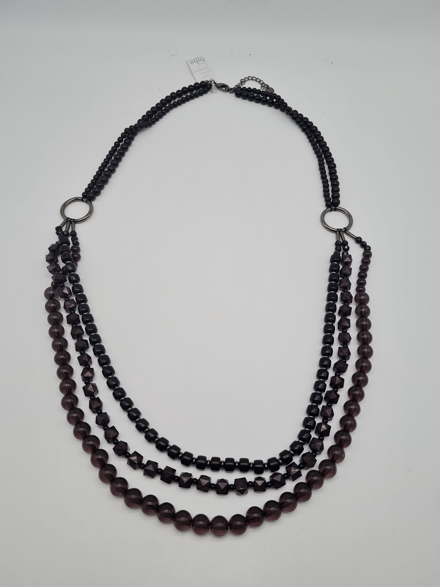 Biba Halskette schwarz Gun Metal Lang nickelfrei mehrfachkette collier trend