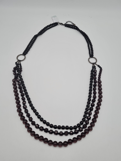 Biba Halskette schwarz Gun Metal Lang nickelfrei mehrfachkette collier trend