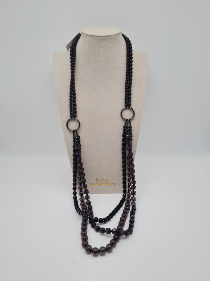Biba Halskette schwarz Gun Metal Lang nickelfrei mehrfachkette collier trend