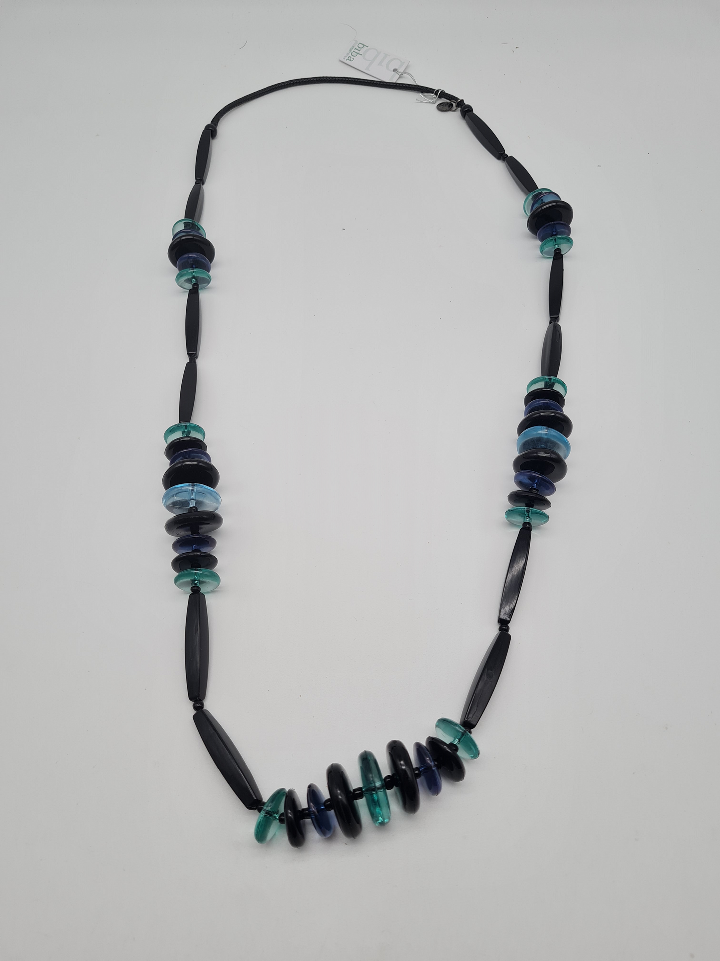 Biba Halskette lang Resin Blau schwarz verspielt jeans sportlich