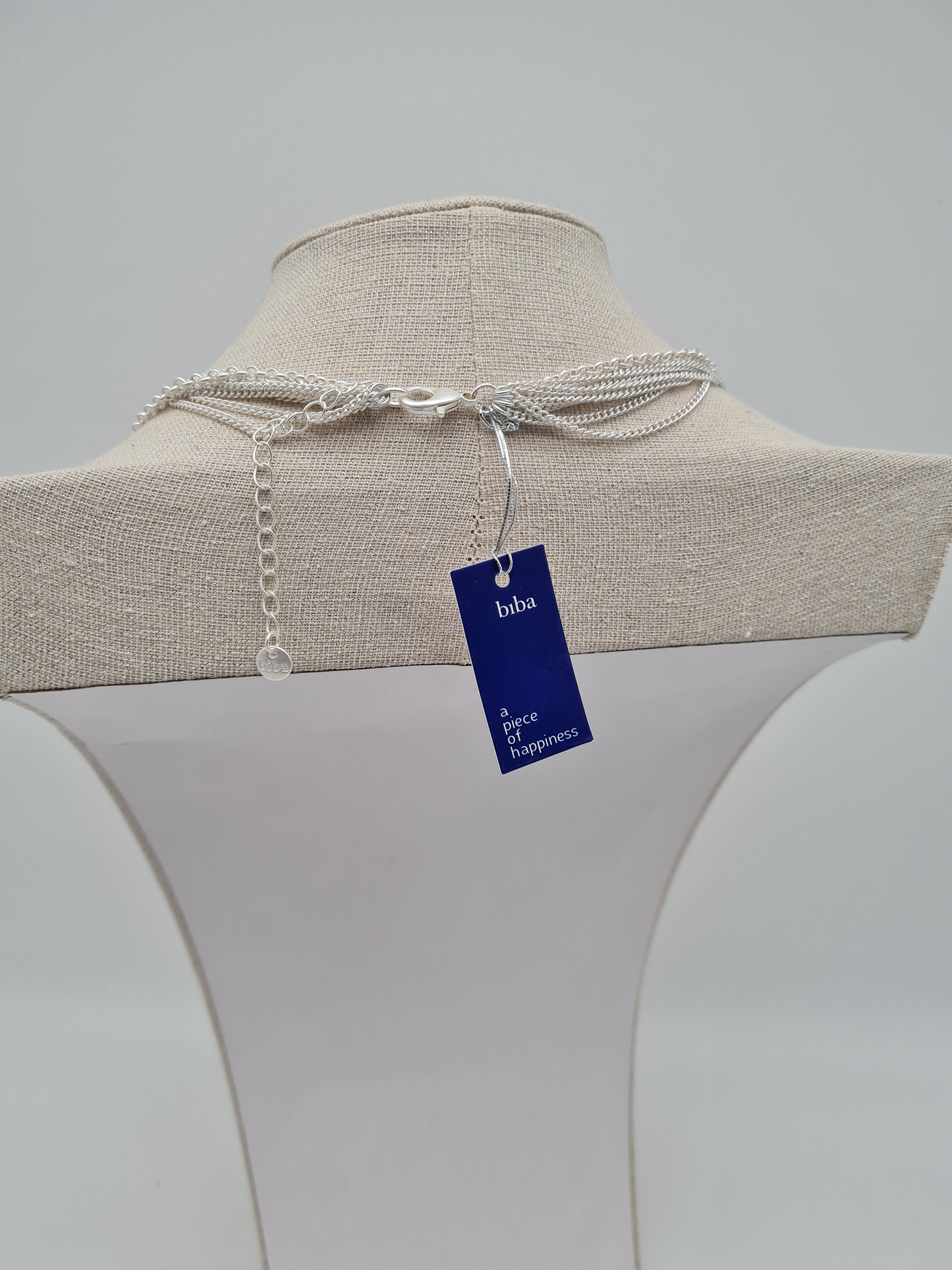 Biba Halskette silberfarben rot burgund bordeaux kurzkette nickelfrei fest mehrfachkette