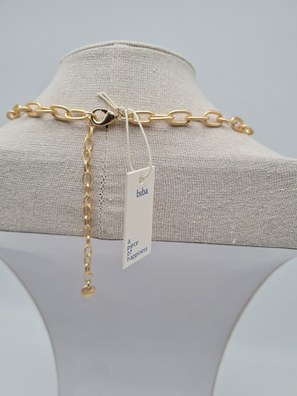 Biba Halskette nickelfrei schwarz goldfarben elegant galla fest modeschmuck