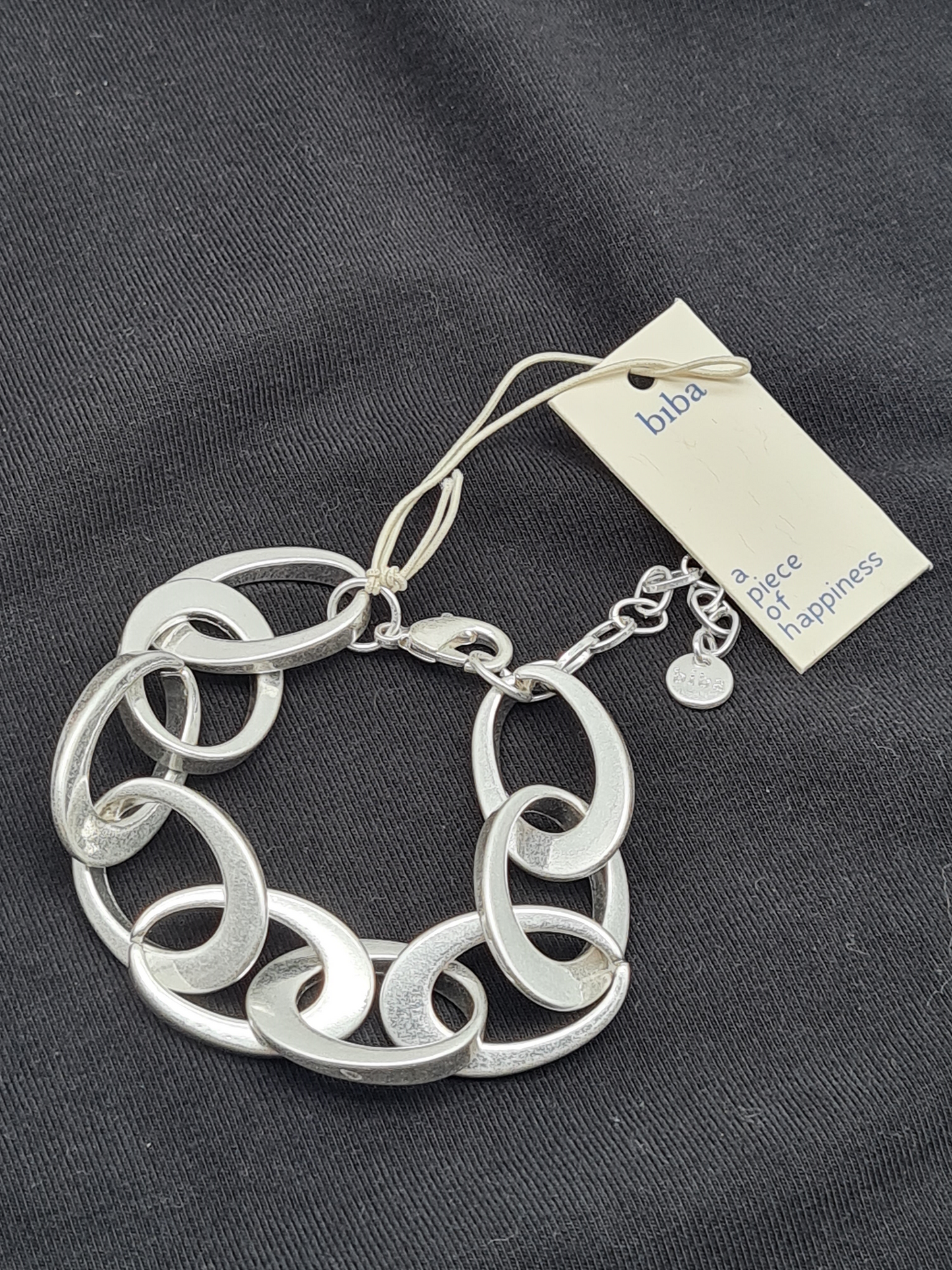 Biba Armband Gliederarmband Silberfarben matt used look nickelfrei modeschmuck