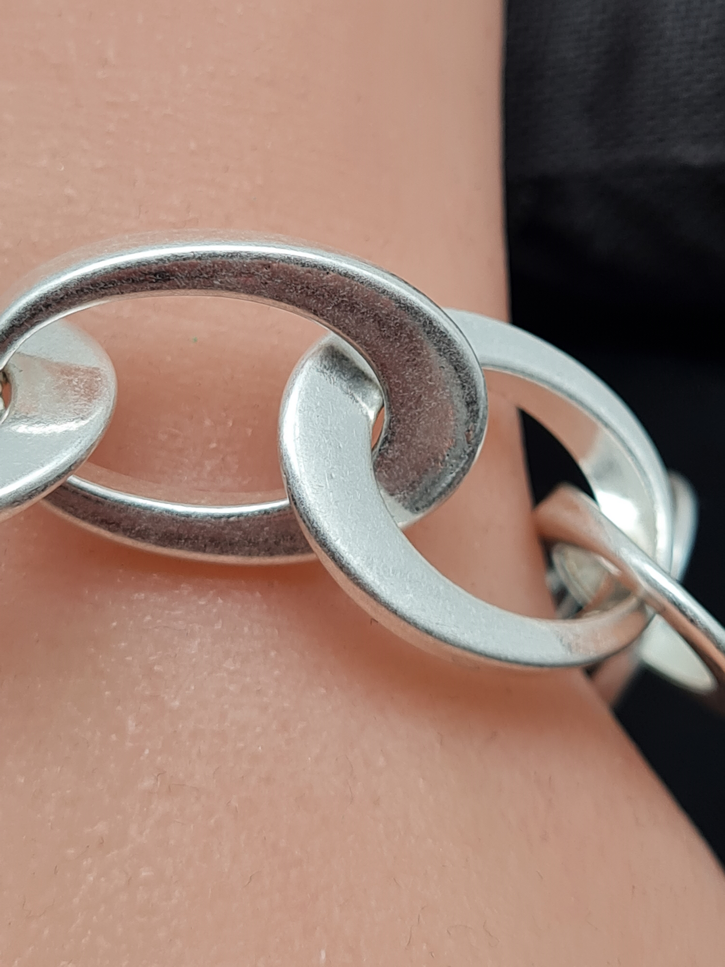 Biba Armband Gliederarmband Silberfarben matt used look nickelfrei modeschmuck