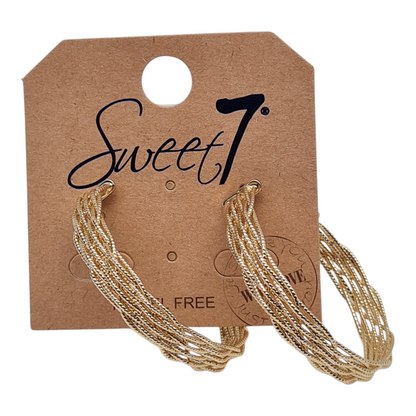 Creolen Ohrringe geflochtene Drähte in Goldfarben Nickelfrei Sweet7