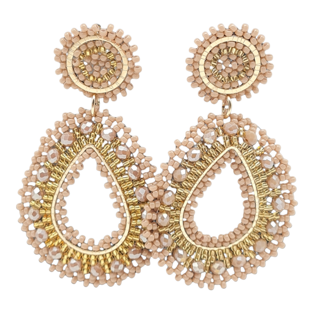 Ohrringe Ohrhänger Orient Princess Beige Tropfenform Nickelfrei Sweet7