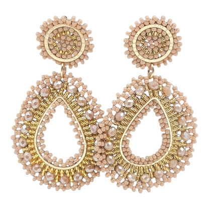 Ohrringe Ohrhänger Orient Princess Beige Tropfenform Nickelfrei Sweet7
