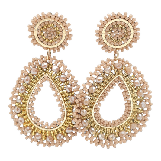 Ohrringe Ohrhänger Orient Princess Beige Tropfenform Nickelfrei Sweet7