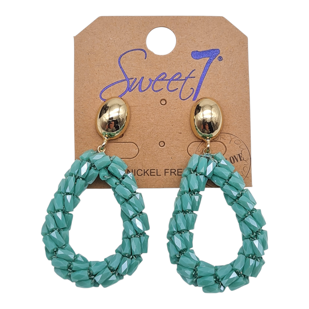 Ohrringe türkis Blau mit relief statement Nickelfrei  Sweet7