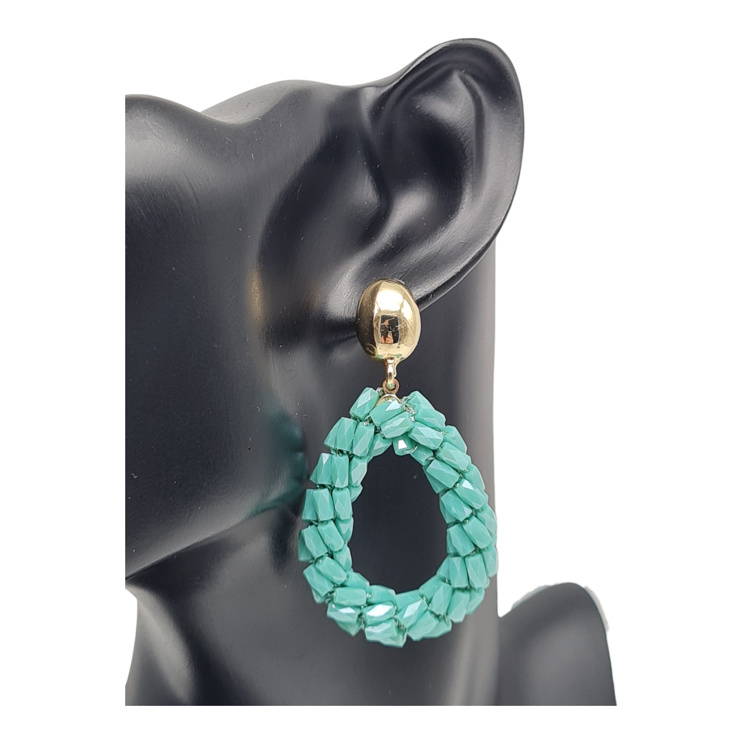 Ohrringe türkis Blau mit relief statement Nickelfrei  Sweet7