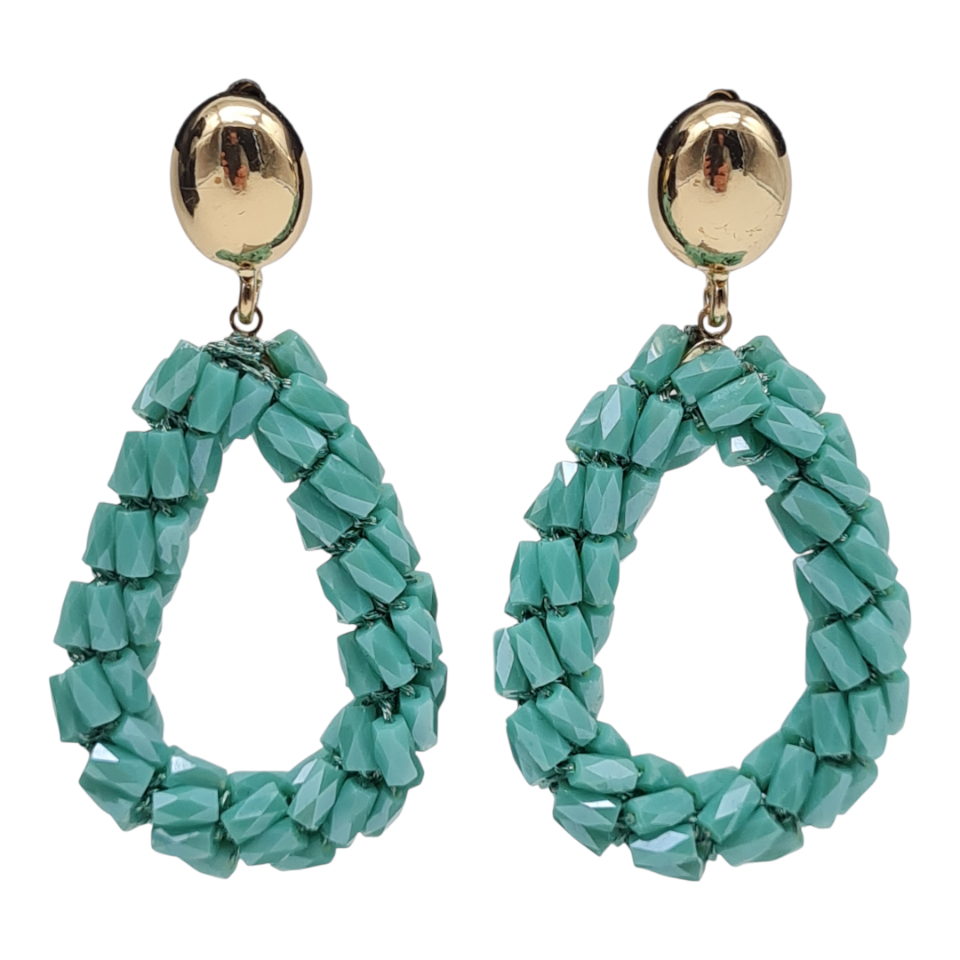 Ohrringe türkis Blau mit relief statement Nickelfrei  Sweet7