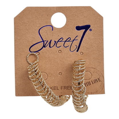 Creolen Ohrringe beweglichen kleine Kreise Gold Silberfarben Nickelfrei Sweet7
