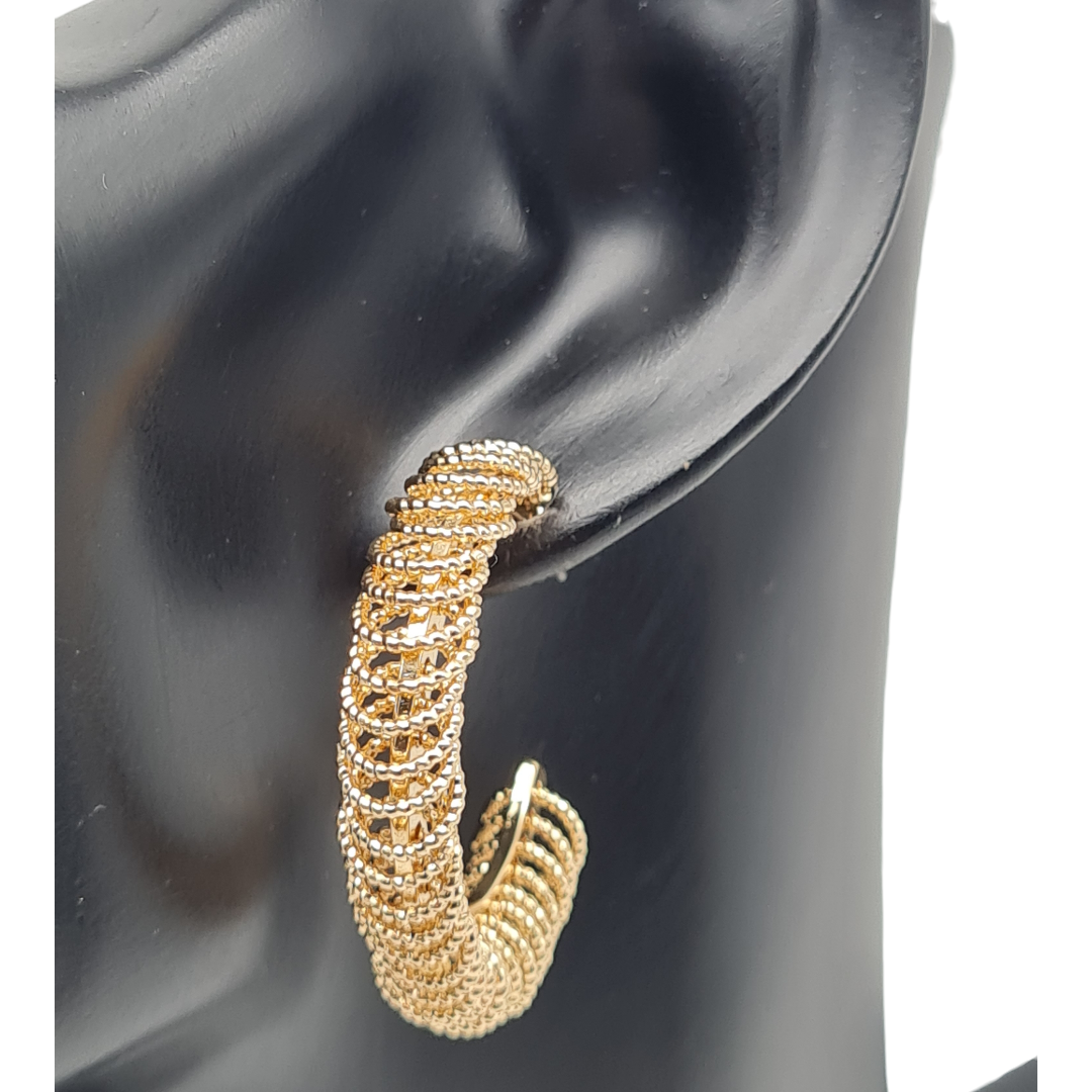 Creolen Ohrringe beweglichen kleine Kreise Gold Silberfarben Nickelfrei Sweet7