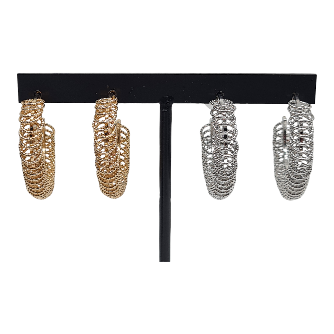 Creolen Ohrringe beweglichen kleine Kreise Gold Silberfarben Nickelfrei Sweet7