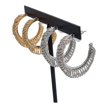 Creolen Ohrringe beweglichen kleine Kreise Gold Silberfarben Nickelfrei Sweet7