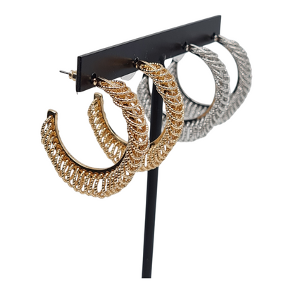 Creolen Ohrringe beweglichen kleine Kreise Gold Silberfarben Nickelfrei Sweet7