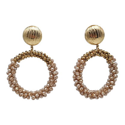 Ohrringe Ohrhänger Perlenkreise in  Gold Beige Orange Türkis Nickelfrei Sweet7