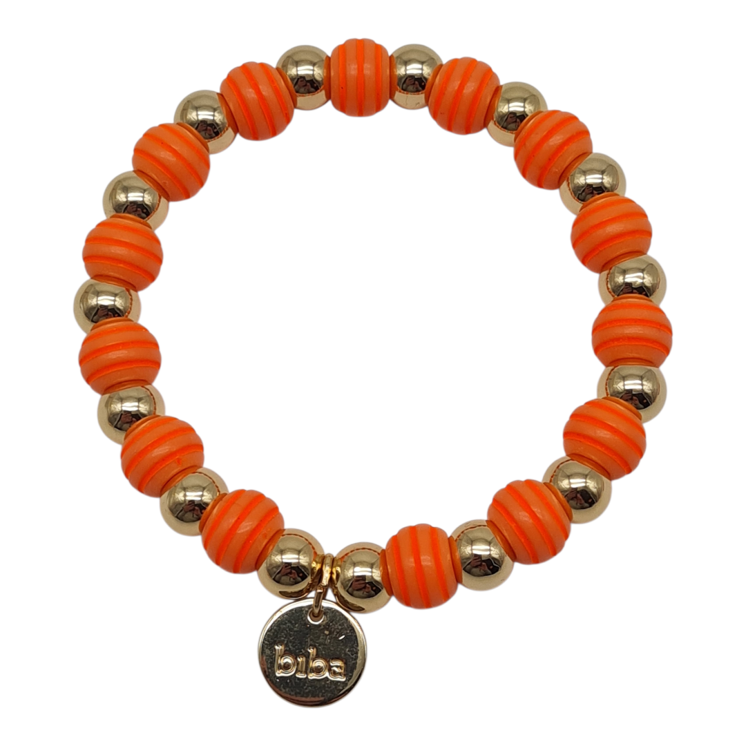 Armband Biba´s Candystore Space Beads elastisch Nickelfrei Biba Goldfarben