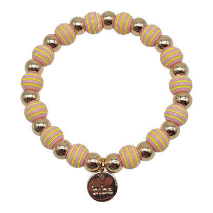 Armband Biba´s Candystore Space Beads elastisch Nickelfrei Biba Goldfarben