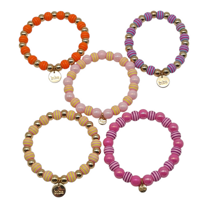Armband Biba´s Candystore Space Beads elastisch Nickelfrei Biba Goldfarben