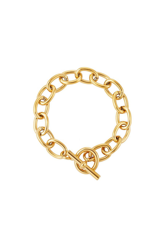 Yehwang Armband, klobige Gliederarmband in Goldfarben