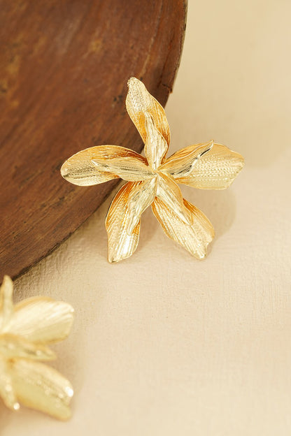 Yehwang Ohrstecker Goldfarben Vanille Blume nickelfrei elegant garten