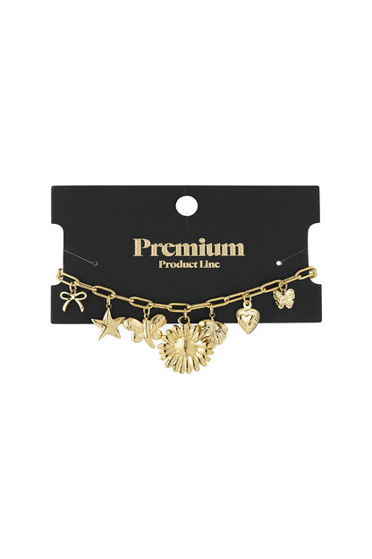Yehwang Armband, Bettelarmband  „Botanical Suprice“ – Silber- und Goldfarben