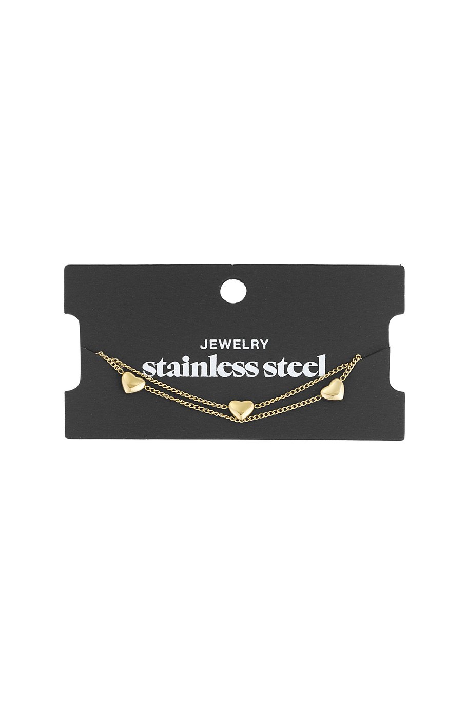 Yehwang Armband „Lots of Hearts“ – Silber- und Goldfarben Doppel-Armband filigran mit Herzchen