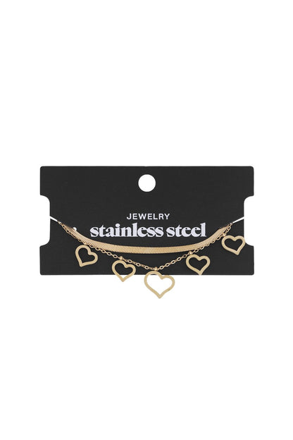 Yehwang Armband, Doppelarmband "Lots of Love" in Gold- und Silberfarben