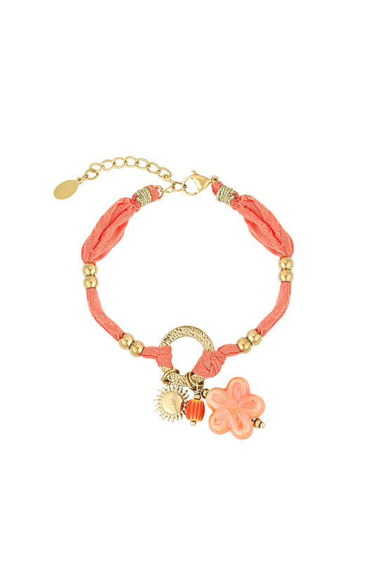 Yehwang Armband, Sunny Floral Armband - Orange & Gold Farbe