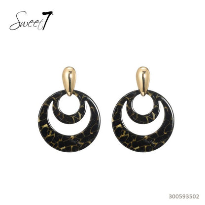 Sweet7 Ohrringe, Ohrhänger Schwarz und Gold, Elegant und ein Statement
