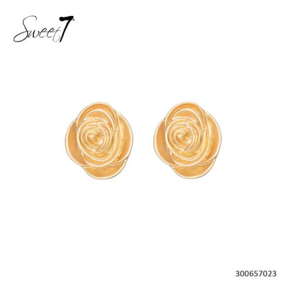 Sweet7 Ohrringe, Ohrstecker Goldene Rose