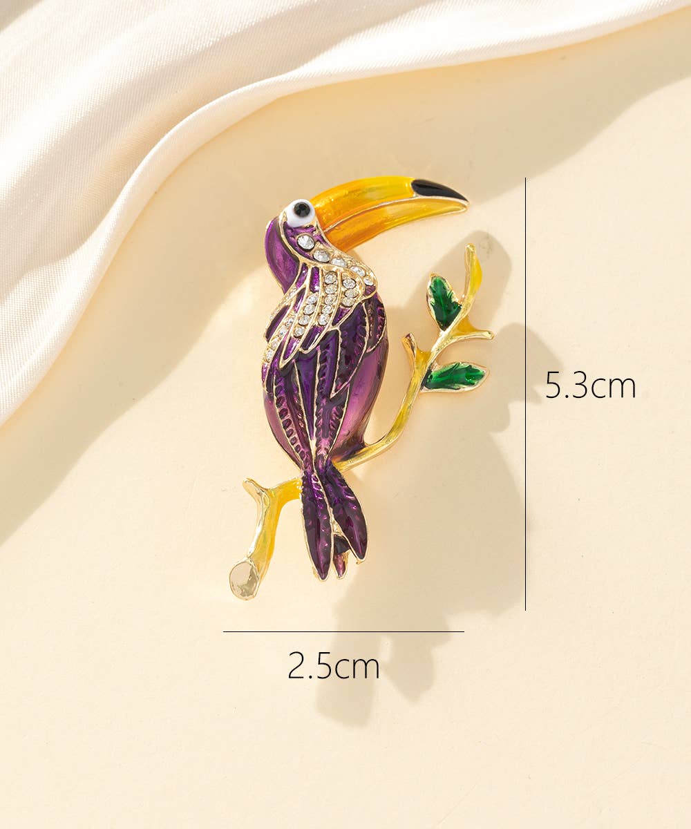 Brosche Tukan Vogel Amazonas Tropen Anstecknadel Statement