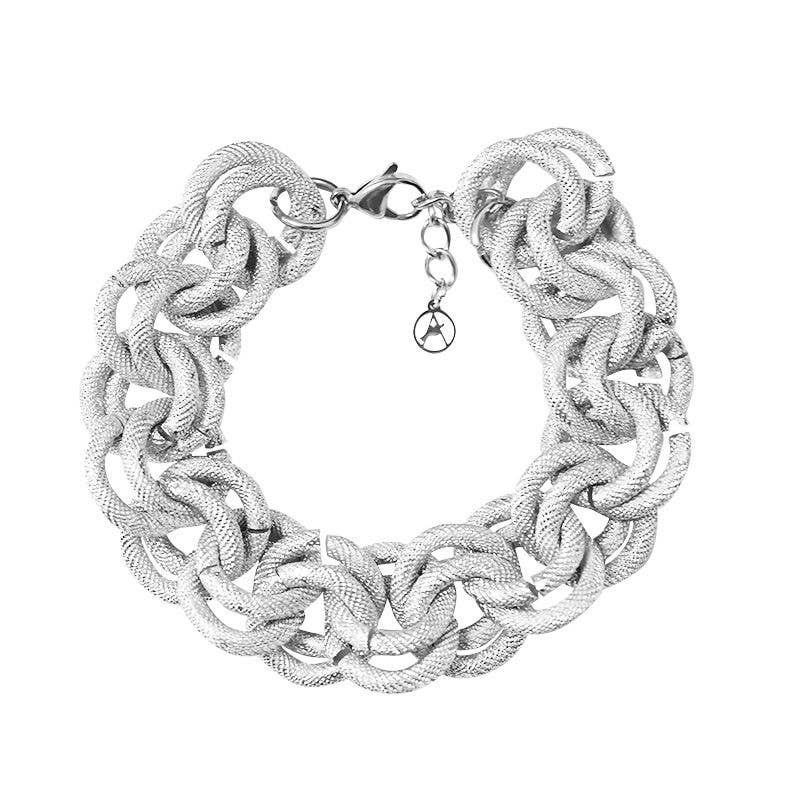 Armband Grobe Kettenarmband mit doppelter Ringglieder Gold-Silberfarben Amorino