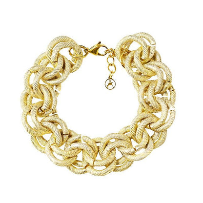 Armband Grobe Kettenarmband mit doppelter Ringglieder Gold-Silberfarben Amorino