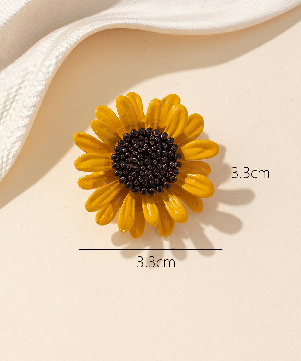 Brosche Sonnenblume Blumen Natur Anstecknadel Trend