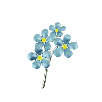 Brosche Vergissmeinnicht Forget Me Not blaue Blumenbrosche