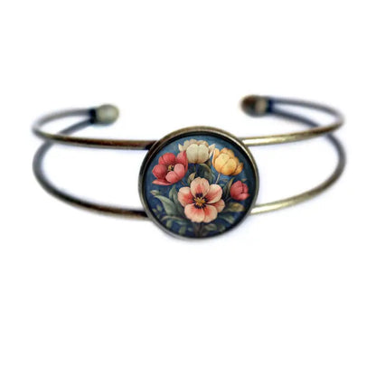 Armband Armreif Jugendstil Glas Cabochon Armreif  the Divine Iguana