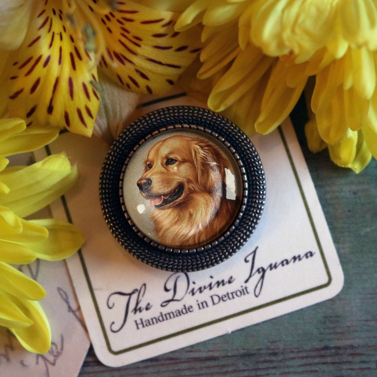Brosche Anstecknadel Hund Bester Freunde Golden Retriever Hundebrosche