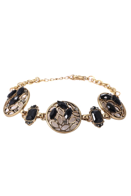 Blossom Bijoux, Armband, Kristall Strass Armband, Goldfarben Schwarz ,Rot, Weiß, Blau, Statement
