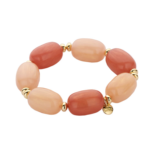 Biba Armband elastisch mit Lachs und Orange Beads