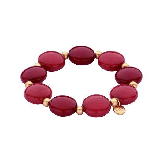 Biba elastisches Armband mit Resin Perlen in Rottöne