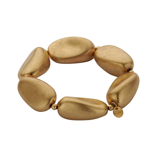 Biba Perlenarmband, Große matte Metallperlen, Elegant, Stilvoll, Organische Form