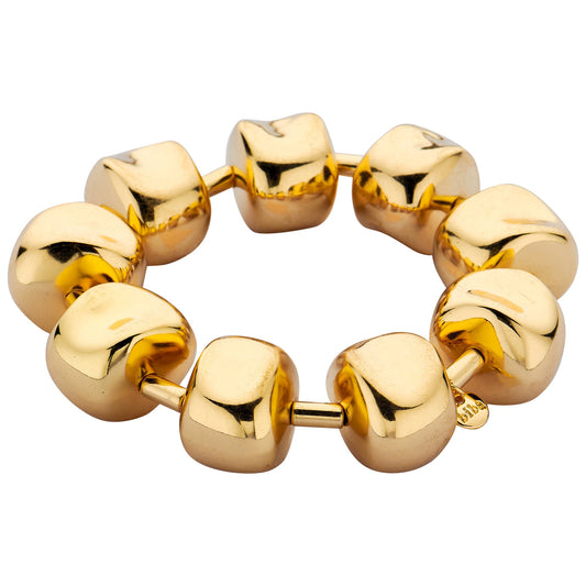 Biba Armband elastisch Goldfarbene Beads , Klobig, kombinierbar