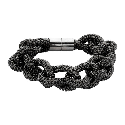 Biba Armband Champagne und Black Knots, besetzt mit Glasperlen, Außergewöhnlich