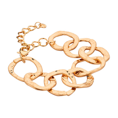 Biba Armband Matt goldfarbene Elementen mit Relief